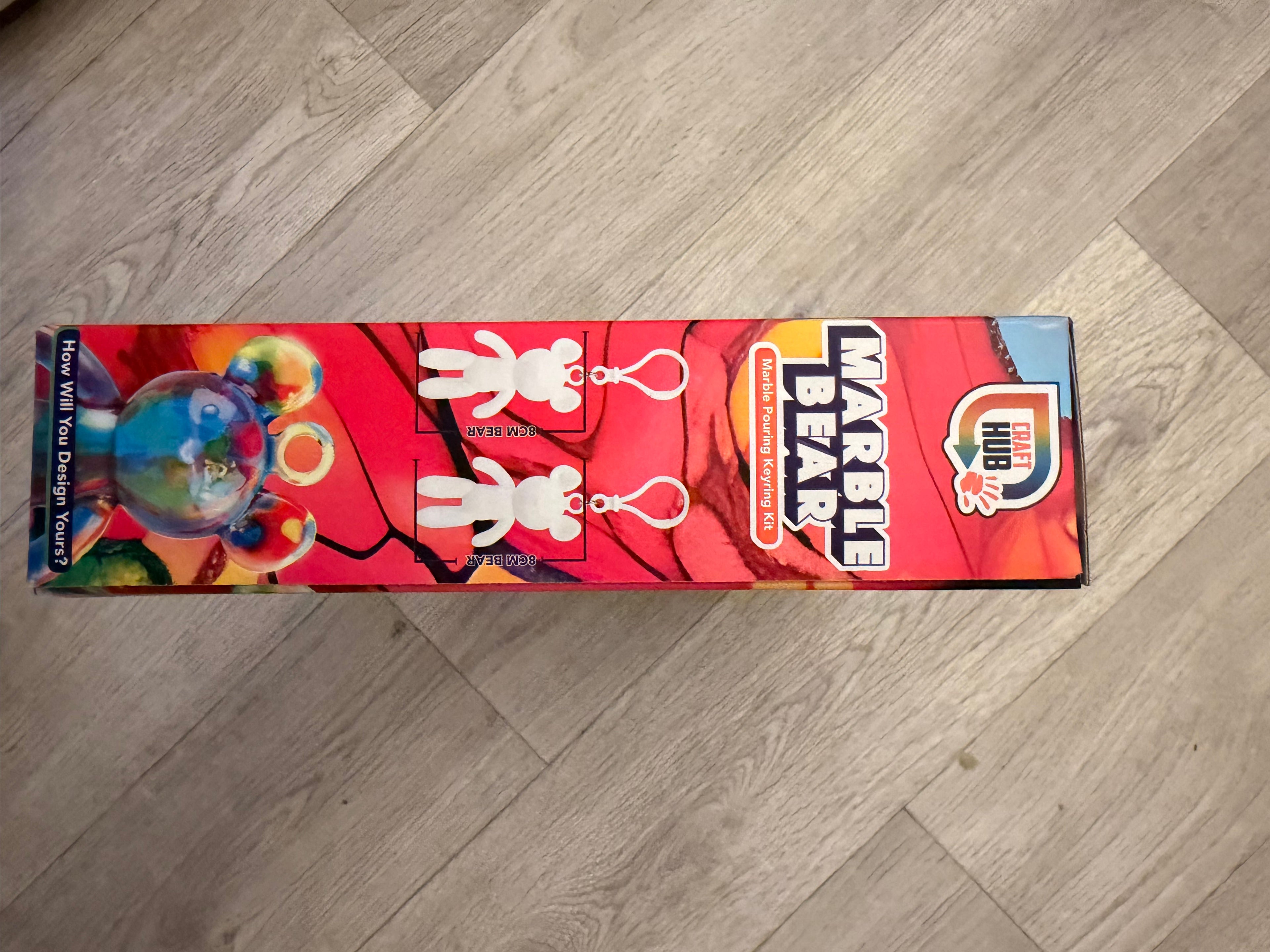 Pink/red Marble Bear Key Rings