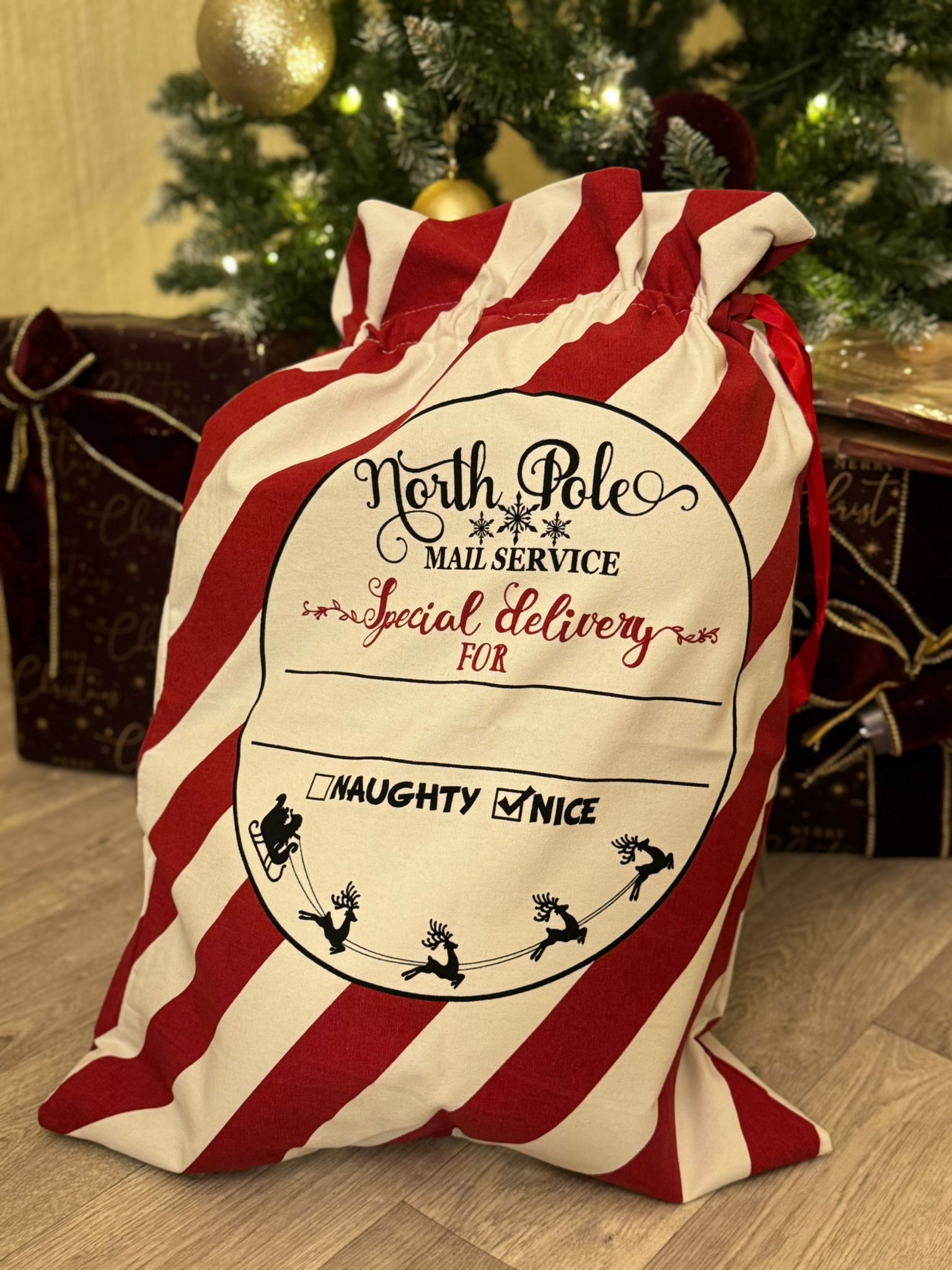 North Pole special delivery sacks