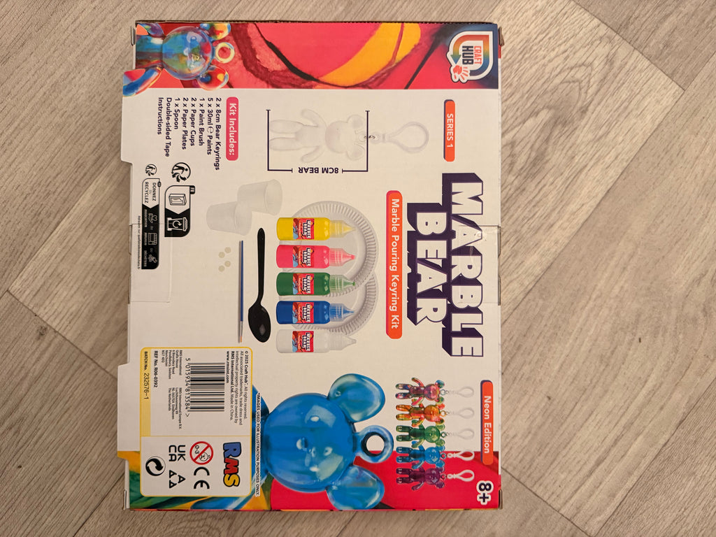 Pink/red Marble Bear Key Rings