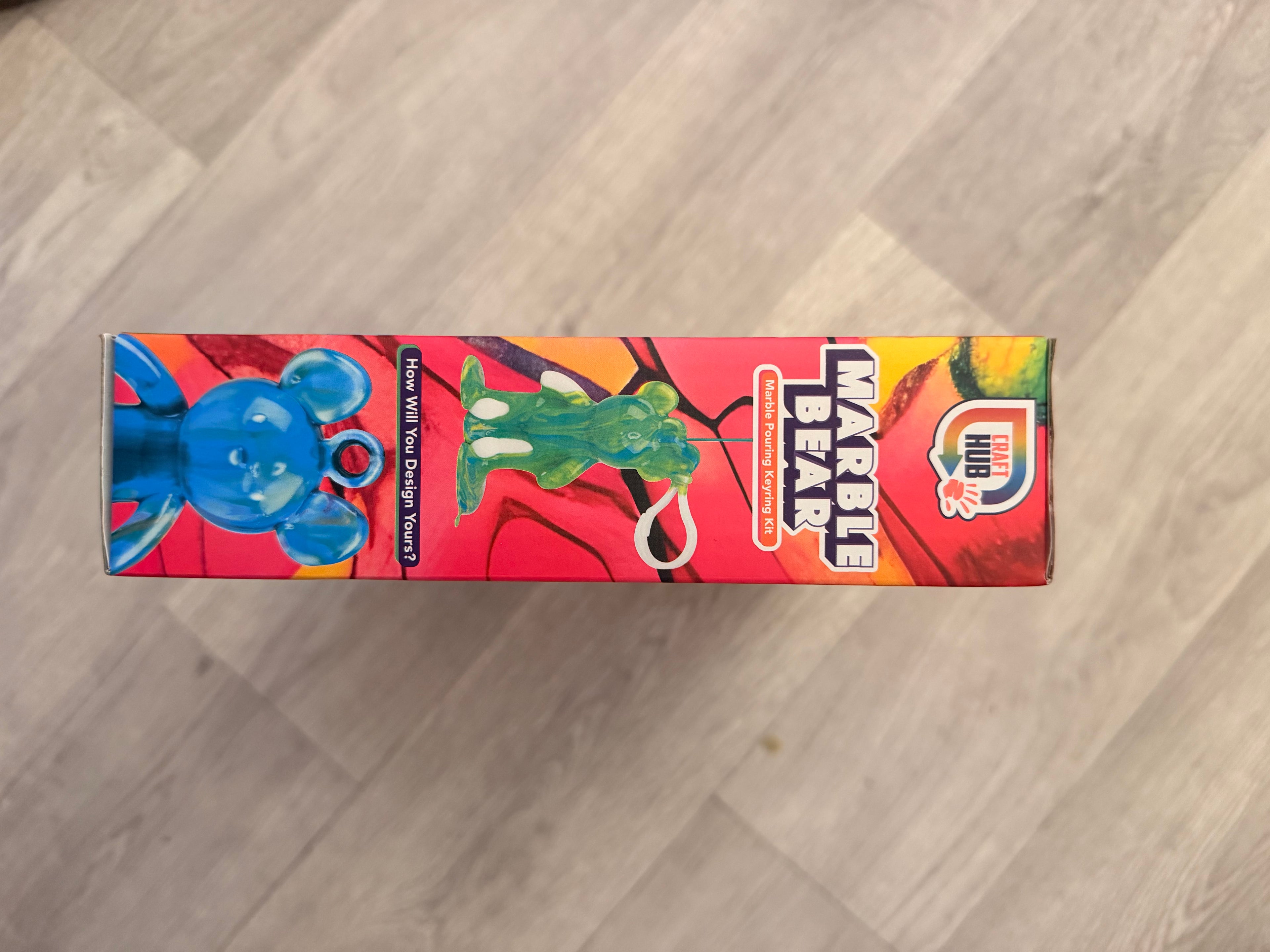 Pink/red Marble Bear Key Rings