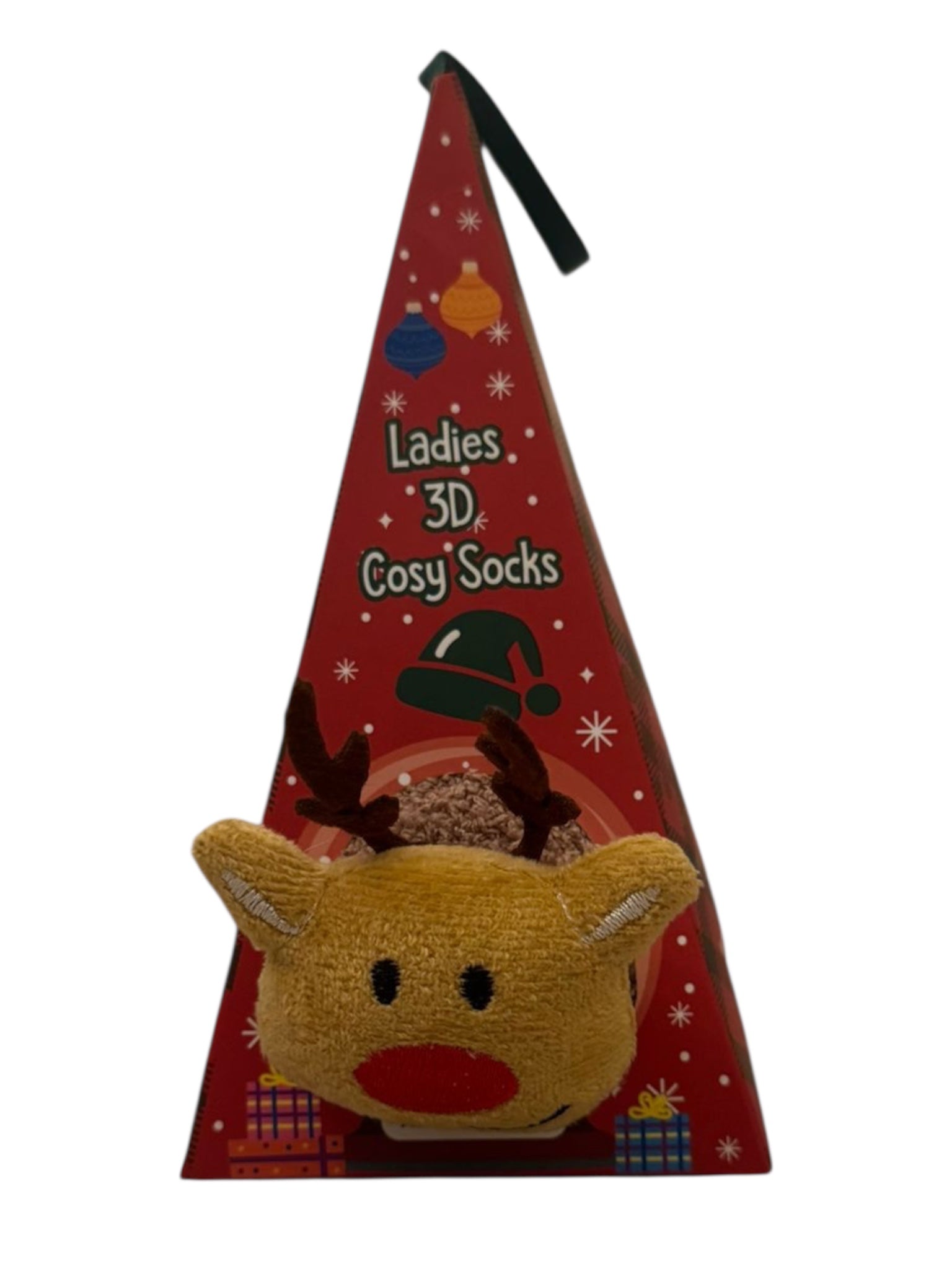 Festive Fluffy 3D cosy socks (size 3-7)